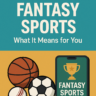 GST-Free Fantasy Sports digital graphic showing sports balls and a smartphone with a trophy icon, representing no GST charges on fantasy sports platforms.