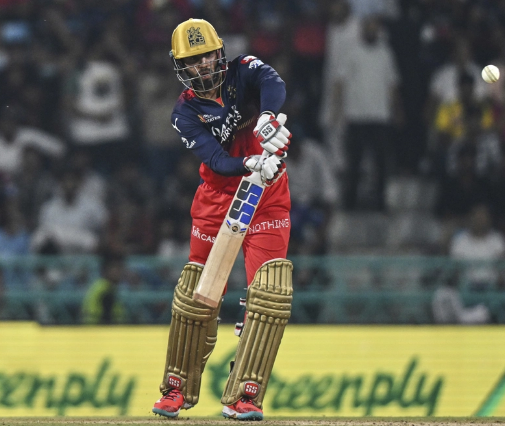 RCB vs Punjab Kings Qualifier 1 – RCB batter in action during a high-intensity IPL 2025 playoff match.