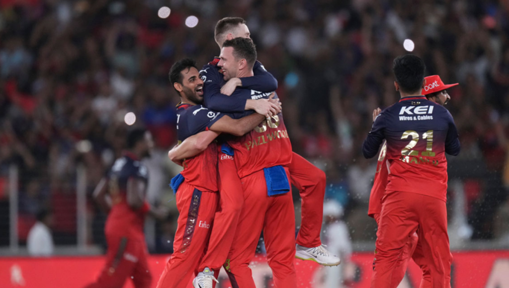 RCB Won IPL 2025 Final celebration as players embrace after a thrilling victory